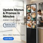55" Full HD Android Digital Signage HD Display, Floor Standing, Remote + UK PLUG