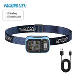 LED Head Torch Rechargeable Headlamp with Motion Sensor WaterProof Headlight