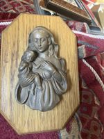Vintage Wall Plaque Religious Madonna Holding A Child