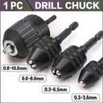 1/4"Hex Shank Keyless Drill Chuck Adapter Bit Quick Change Converter Driver