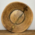 Vintage Wooden Dough Bowl - 19.5” Rustic Dish - Large Antique Bowl - #909