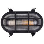 Industrial Nautical Marine Style Black Cast Aluminium Outdoor Bulkhead Light ...