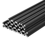 10Pcs V Slot 2020 Aluminum Extrusion 400mm 15 Inch Length Anodized Rail Black