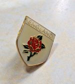 England Shield With Red Rose Enamel Lapel Pin Badge
