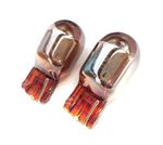 585 WY21W Chrome Amber Indicator T20 Capless Wedge Bulbs (Twin Pack)