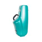 Crossrock Alto Saxophone Case | ABS Molded Hardshell-Detachable Strap-Mint Blue
