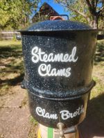 Clam Steamer Cooker Black Speckled Enamel Steel 12 Quart 2 Tier Pot With Spigot