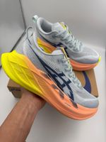 asics superblast paris 2 cool grey safety yellow (uk 9-10)