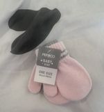 Pep&Co  Baby & Toddler Knit Mittens, Pink/Grey, One Size
