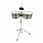 Timbale Set with Cowbell Double Latin Percussion Set Heavy-Duty for Rehearsal