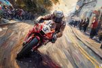 Isle of Man Motorbike Racing Canvas Picture Print Wall Art