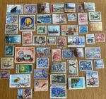 50 Transport Worldwide Used Stamps Off Paper, All Different, Boats, Planes