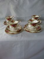 ROYAL ALBERT OLD COUNTRY ROSES  1962 TRIOS X 4 -CUP,SAUCER&PLATE VGC