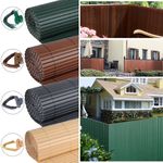 PVC Garden Screening Roll Fence Privacy Border Panel Bamboo Effect Fencing Cover