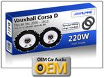 Vauxhall Corsa D Front Door speakers Alpine car speaker kit with Adapter Pods