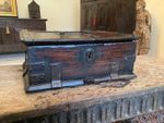 Antique iron bound strongbox