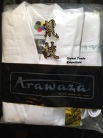 ARAWAZA WHITE ADULT WKF KARATE SUIT GI UNIFORM MIDDLEWEIGHT 10oz