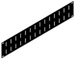2U Black Aluminium Flat Rack Panel with Vertical Vents - R1275/2UVK