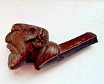 Antique Victorian Carved Wooden Pipe Bowl 1800s