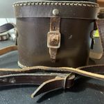 Vintage Leather Binocular Case With Shoulder Strap Field Glasses Case