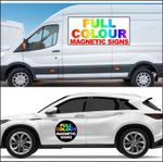x2 Personalised MAGNETIC CAR SIGNS Magnetic signs for VANS CARS TAXI VEHICLE