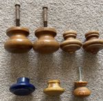 7 x Vintage Wooden Dresser Knobs Chest Drawer Handles Pulls Old Cupboard Retro 