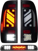 LED Tail Lights Assembly + 3Rd Third Brake Cargo Lamp Fit for Ford F250 F350 Sup