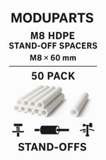 50 x M8 Plastic Spacers 60mm - Stand-Off Sleeves, HDPE Fixing Tubes - UK Stock