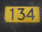Bus running number plate 134. London Transport, TFL Stagecoach Arriva Go Ahead