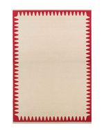 Scandinavian Red Swedish Kilim Border Wool Rug Handmade Flatweave Large Area Rug