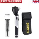 Mini Fiber Optic Otoscope LED Ear Scope ENT Examination Kit + Pouch Adults Kids