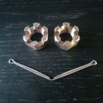 5/8" UNF Slotted Castle Nuts for Trailer Hubs Castellated Hub Bearing Nuts 2pk