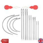14PCS Heavy Duty Leather Sewing Needles Kit Curved Upholstery Carpet Repair