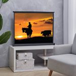 Manual Pull-up Projector Screen with Stand 40in 50in HD 4:3 Home Cinema Portable