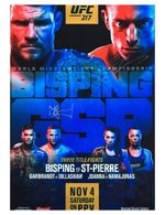 A3 MMA / UFC Poster Signed in Silver by GSP & Michael Bisping + ME COA