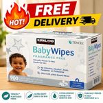 Kirkland Signature Baby Wipes 9 x 100 Tencel Fragrance Free Sensitive Skin NEW