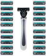 Pack Of 21 Premium Quality Men's Razors With Three Edge Heads For Smooth Shaving