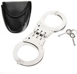 Triple Hinged Handcuffs Elite Carbon Steel Security Speed Cuffs With Key & Case