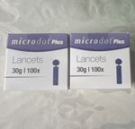Microdot Plus 30G Sterile Single Use Lancets 100 Pack Blue 
