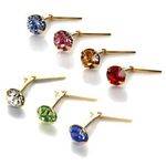 9ct Yellow Gold Andralok 3.5mm Crystal Nose Stud Pin | 10 Colours of Studs