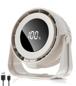 LITOHOM Desk Fan USB Rechargeable,Mini 16cm (D) x 9cm (W) x 17cm (H), White 