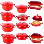 Enamelled Cast Iron Dutch Oven Casserole Bread Pot & Loaf Pan With Lid