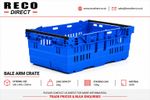 10 x USED BLUE DEEP 600x400x250mm BALE ARM CRATE STACKING BOX , STORAGE BOX 