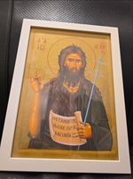 Saint John the Baptist Icon With Glass Frame