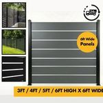 Aluminium Slatted Garden Screening Fence Panel 1800mm/180cm/6ft Various Sizes
