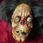 vintage bug eyed zombie head latex life size head Halloween decoration