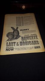 Hawkeye And Last Of The Mohicans Rare 1957 TPA Promo Poster Ad Framed!