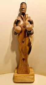 Hand Carved African Wooden Figure Statue Sculpture Carving no tag