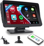 Portable Wireless Apple Carplay Android Auto 7" Touchscreen Car Stereo Radio AUX