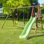 SOULET Colza Wooden Swing Set with Slide x1 Baby Seat Swing x1 Swing x1 Seesaw